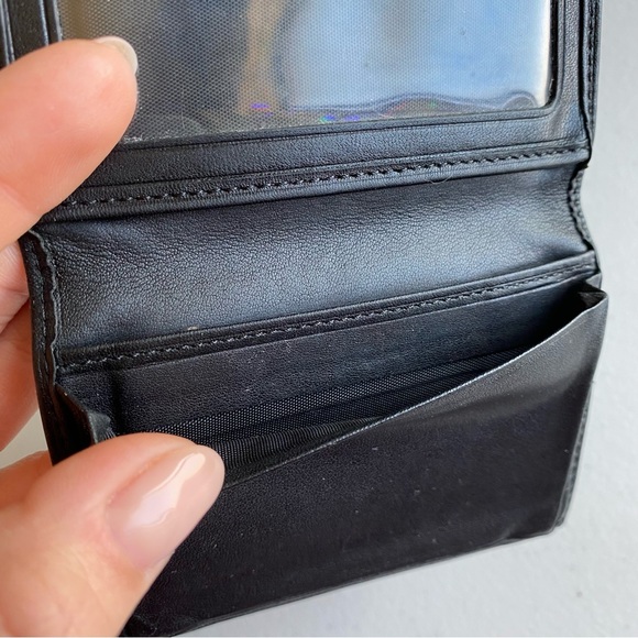 Tumi Black Genuine Leather Card Slit Small Square Wallet